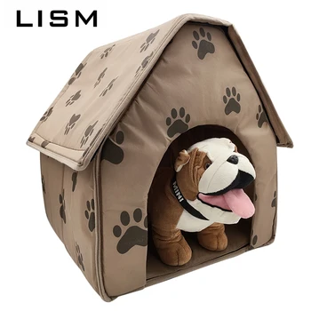 

Fashion Striped Removable Cover Mat Dog House Kennel Dog Beds For Small Medium Dogs Pet Products House Pet Beds for Cats Dogs