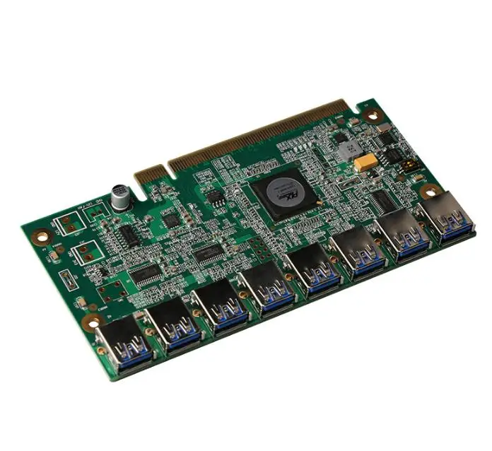 

1 to 8 PCIe Miner Machine Graphics Card Extension Cord PCI-E 16X turn 8 Port USB3.0 PCIE Expansion Cards Riser Card BTC LTC ETH