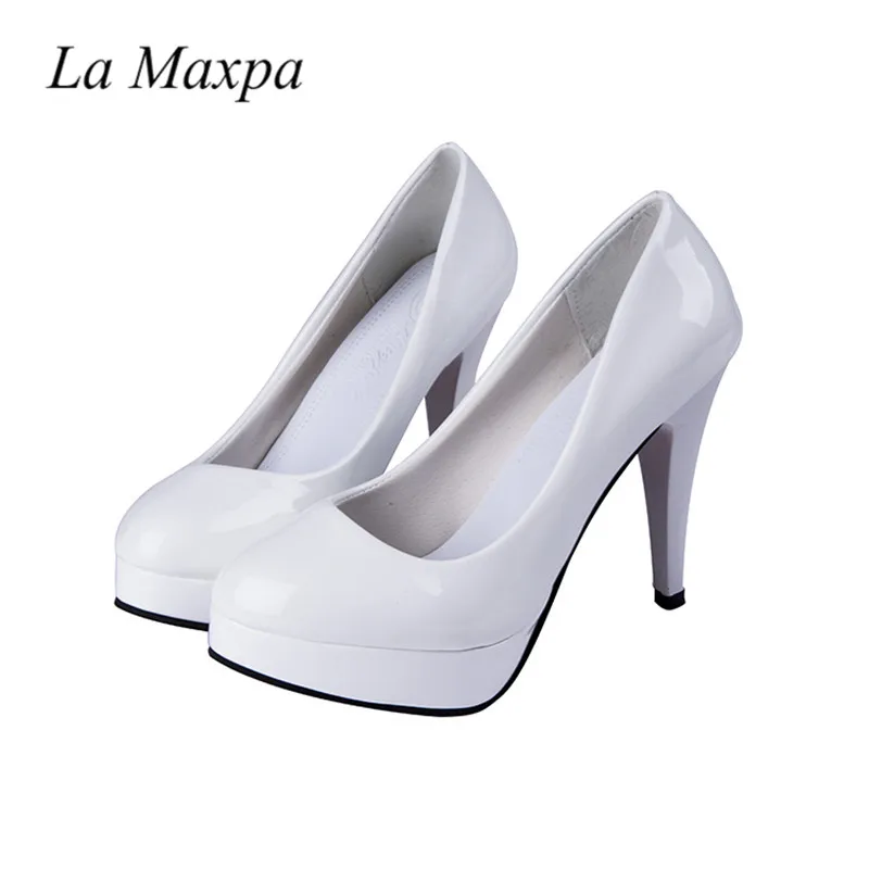 

Plus Size 34-41 42 Stiletto 10cm thin high heels sexy Nightclub pumps women's wedding shoes zapatos mujer Platform Wedding Shoe