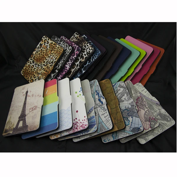 

Ultra-slim PU Leather Case funda for amazon new Kindle Paperwhite case 2012 2013 6 Smart cover +screen protector+pen stylus