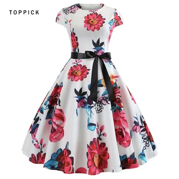 

Women's Dresses Women Vintage Printing Bodycon Short Sleeve Casual Evening Party Prom Swing Dress For Dropship