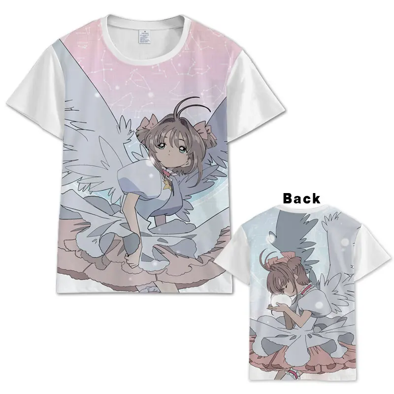 Аниме Cardcaptor Sakura Футболка Мужчины Женщины с коротким рукавом летнее платье
