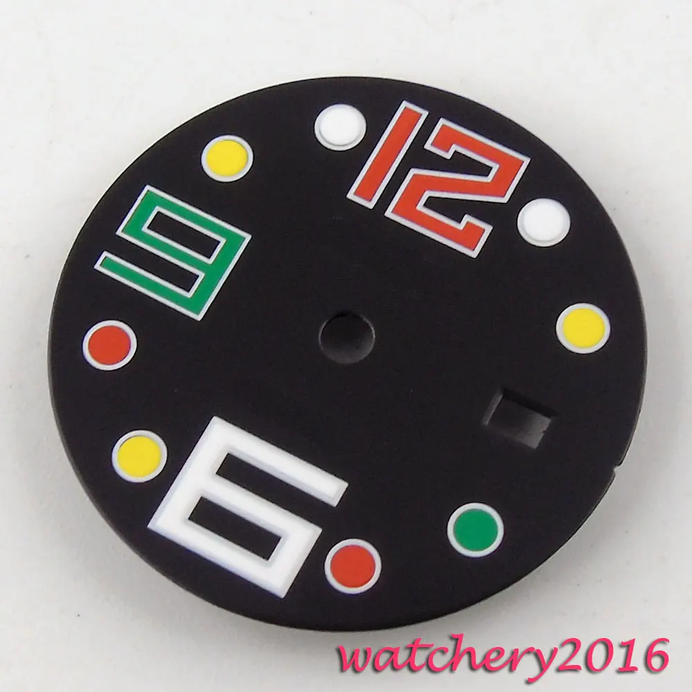 

New 31.3mm Bliger Black dial luminous marks fit 6497 ST movement Men's Watch dial