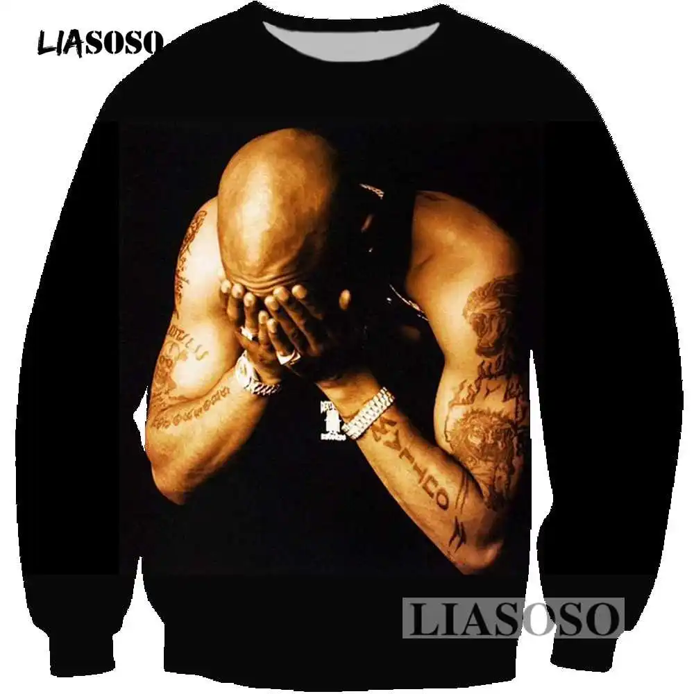 Dynamic Liasoso Classic Character Hip Hop Rock Singer Men Women Sweatshirt Hoodies 3d Print 2pac Tupac Shakur Long Sleeve Clothing R3403 Aromatic Flavor Hoodies & Sweatshirts