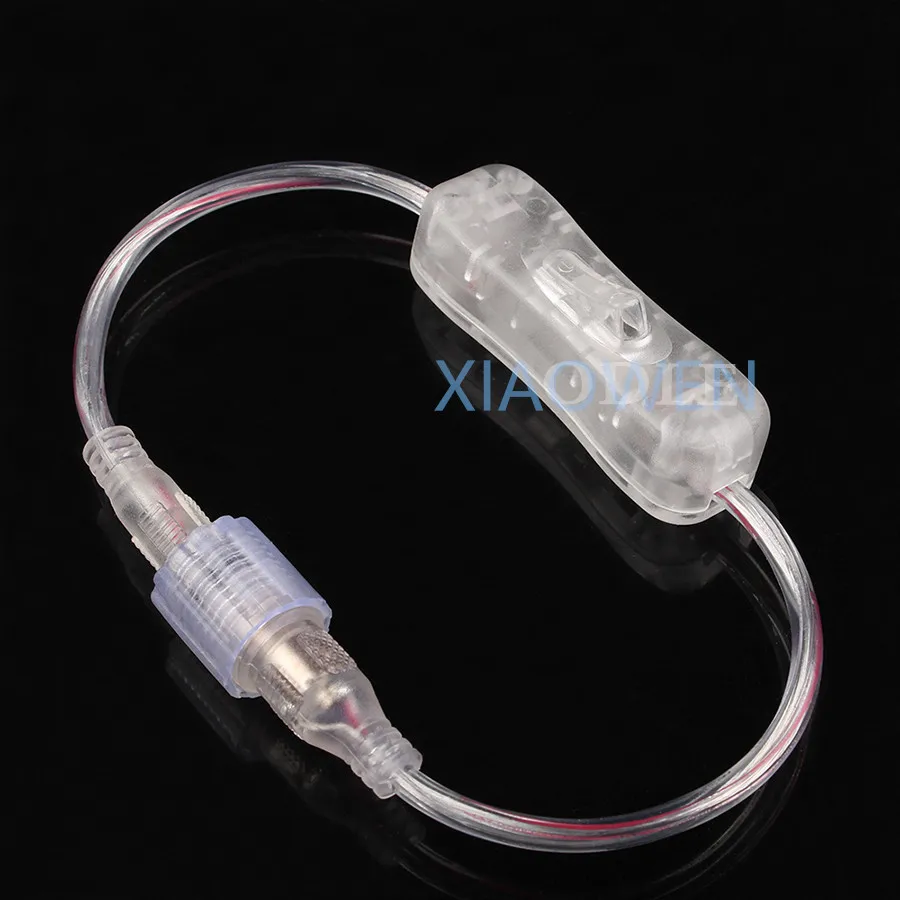 

5PCS New design Waterproof DC2.1x5.5mm In Line Power Cable Connector for Jack Wire With ON OFF Switch For LED Strip Light