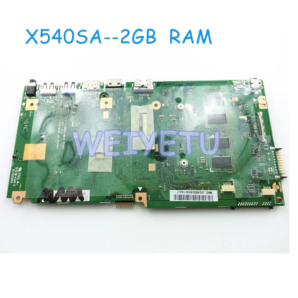 X540SA With DDR3 2GB RAM Motherboard For ASUS VivoBook X540SAA X540SA F540S X540S Laptop Mainboard REV 2.1 90NB0B30-R00031