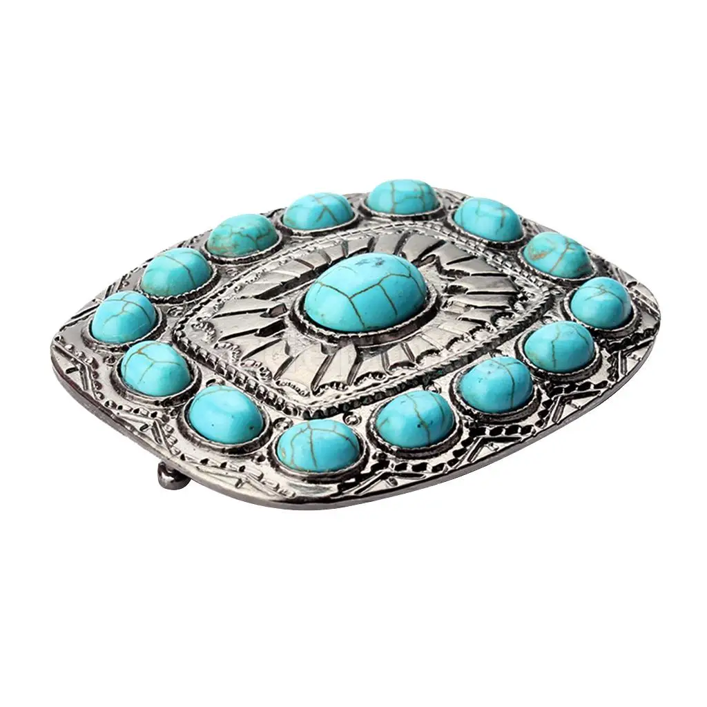 

Vintage Antique Silver Turquoise Belt Buckle Western Buckles For Men Women