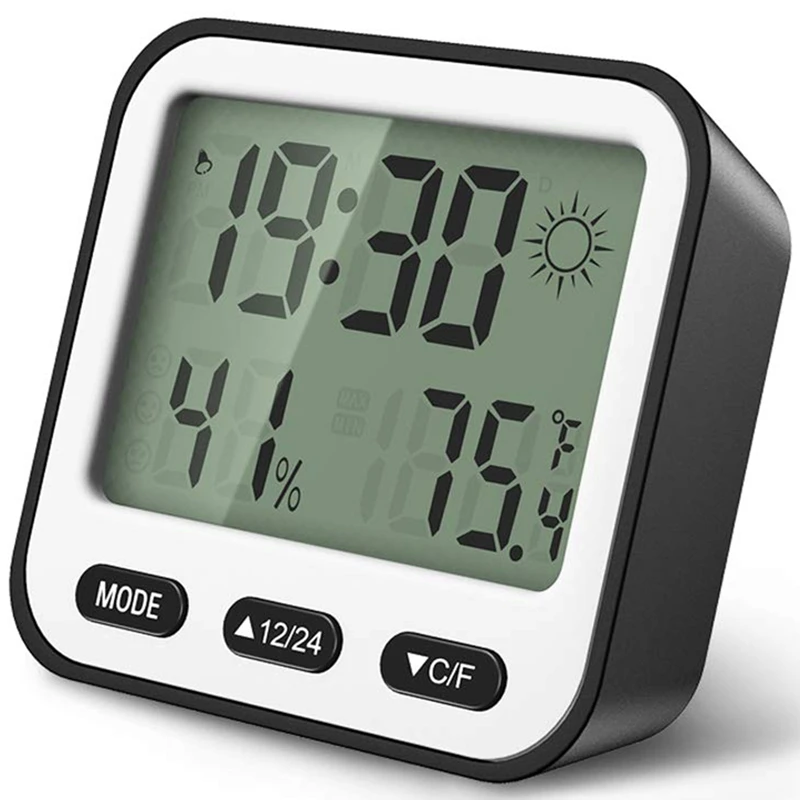 Маленький будильник для спальни, цифровые часы настольные ЖК-часы для девочек детский будильник на батарейках Погода/температура/гумидит