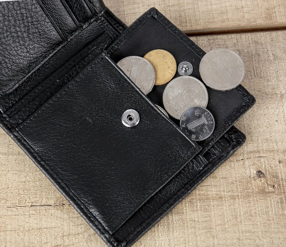 Кошелек мужской из натуральной кожи с RFID защитой и отделением для монет|coin