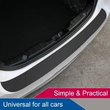 Универсальная Накладка для багажника, Накладка для заднего бампера автомобиля, защитная наклейка против царапин, 3D пленка из углеродного волокна