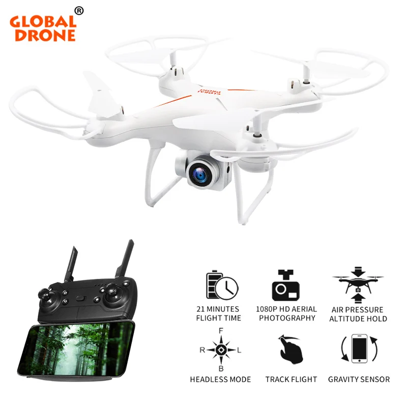 

Global Drone GW26 Professional Drones with Camera 1080P HD Fixed High Drone for Beginner FPV Wifi Quadrocopter RC Helicopter