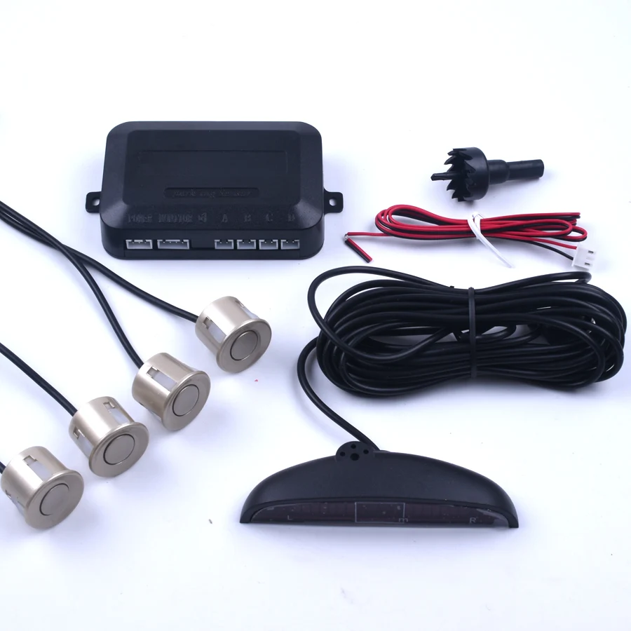 Car LED Parking Sensor 4 kit Display Reverse Backup Radar Monitor System Assistance Universal 7 colors parking sensor kit,led parking sensor kit,parking sensor,car led parking sensor