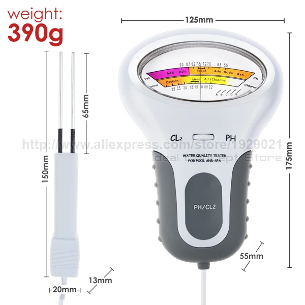 Тест хлора er, PH& хлор Cl2 измеритель уровня тест er тест-монитор плавательный бассейн спа контроль качества воды анализ