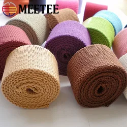 5meter Meetee Cotton Webbing 25/32/38/50mm Natural Color Canvas Ribbon for Bag Strap Belt DIY Sewing Clothes Tape Decor Craft