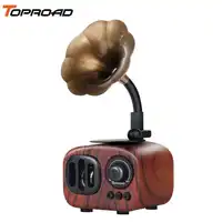 TOPROAD Mini Portable Bluetooth Wireless Speaker Retro Wood Speakers Loudspeaker Supprot FM Radio Hands-free Call TF Card AUX in