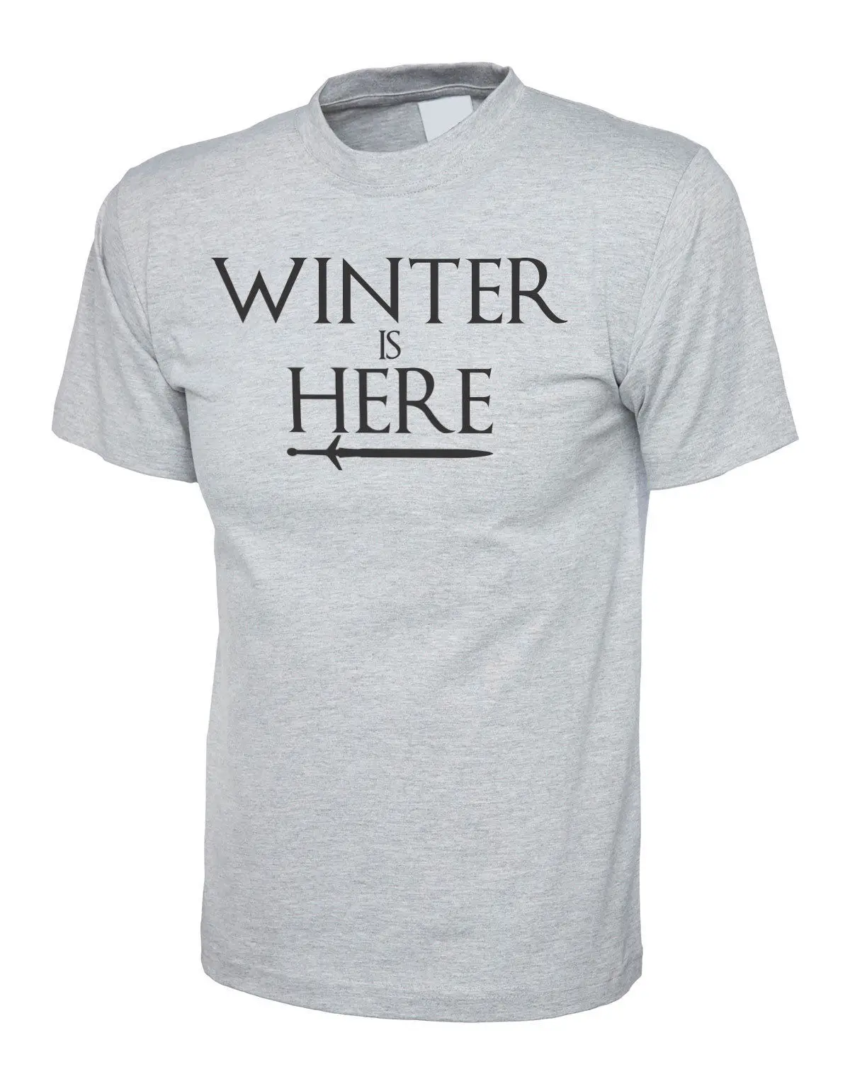 Winter is Here Slogan T Shirt Grey Game Of Thrones Tee Top All Sizes hip hop funny tee mens shirts Summer Men'S fashion | Мужская