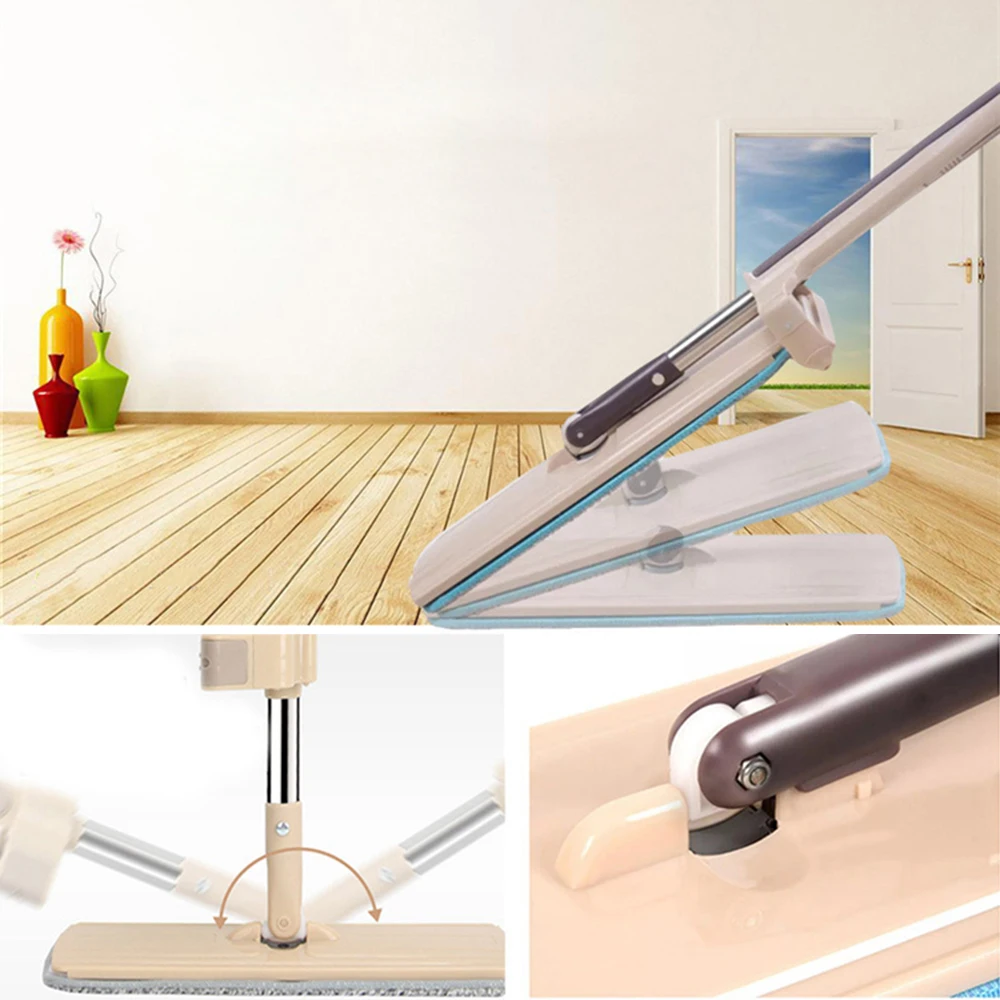 

Magic Cleaning Mops Free Hand Spin Cleaning Microfiber Mop with Bucket Flat Squeeze Spray Mop Home Kitchen Floor Windows Clean