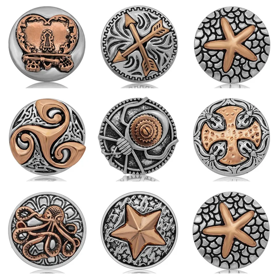 

New KZ3116 Charming Lovely Cat Mamma Sun&Moon pineapple Round crystal 18MM snap buttons fit snap jewelry wholesale