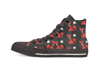 

Fox and Moon Semicolon Version Design breathable Casual High Top lace-up Canvas shoes sneakers