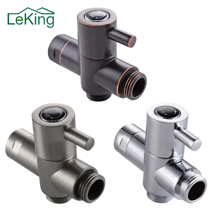 Günstige LeKing Drei wege Dusche Arm Umschaltventil für Handbrause Schalter Wasserfluss Universal Duschen Komponenten Chrome Brushed Nicke