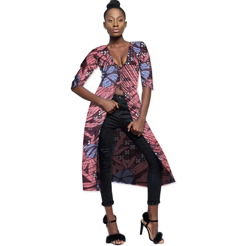 African dresses for women wax prints in Africa dress for women simple v-neck dress fashion to party/wedding