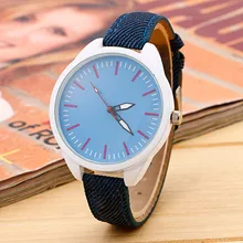 Reloj 2017 New Design Ladies Denim Fabric Strap Bracelet Wrist Watches Analog Quartz Watch New Dropshipping 17Jan20