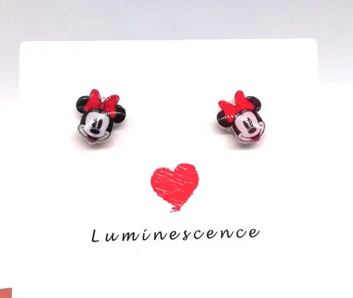 1 пара прибытие мультфильм Минни Микки аниме женские серьги-гвоздики подарок Модные украшения аксессуары E-13