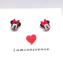 1 пара прибытие мультфильм Минни Микки аниме женские серьги-гвоздики подарок Модные украшения аксессуары E-13