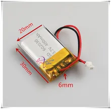 ZH1.25 3.7V 400mAh 602030 polymer lithium battery point reading pen with 1.25 audio recording plug