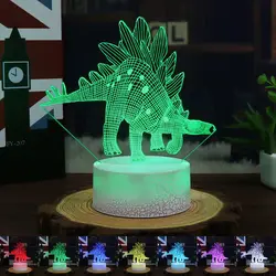 Стол свет Освещение в помещении 3D ночник Рождественская Home Decor Яркий Настольная лампа динозавра Юрского периода украшения подарки