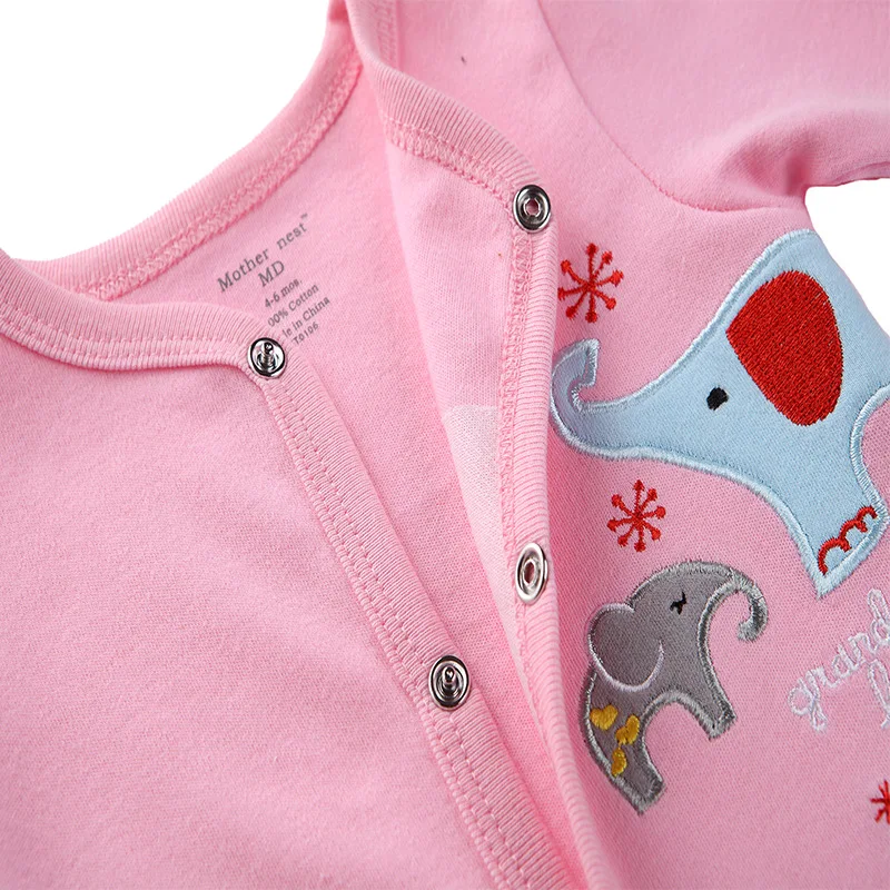 Детские Footies Одежда для девочек новорожденных облегающий костюм с длинными