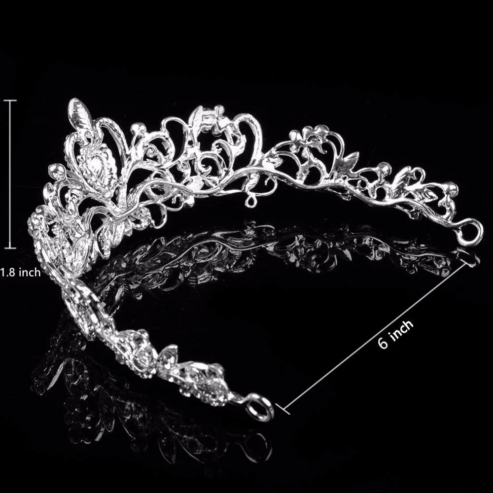 Tiaras and Crowns,Vinsco 2 Pack Crystal Tiara Crown Headband Headpiece Rhinestone Hair Jewelry for Women Ladies Little Girls Bridal Bride Princess Queen Birthday Wedding Pageant Prom Party Sliver (2)