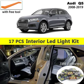 

17 Pcs White Canbus led Car interior lights Package Kit for Audi Q5 2008 - 2016 2017 2018 2019 led interior Reading Trunk lights