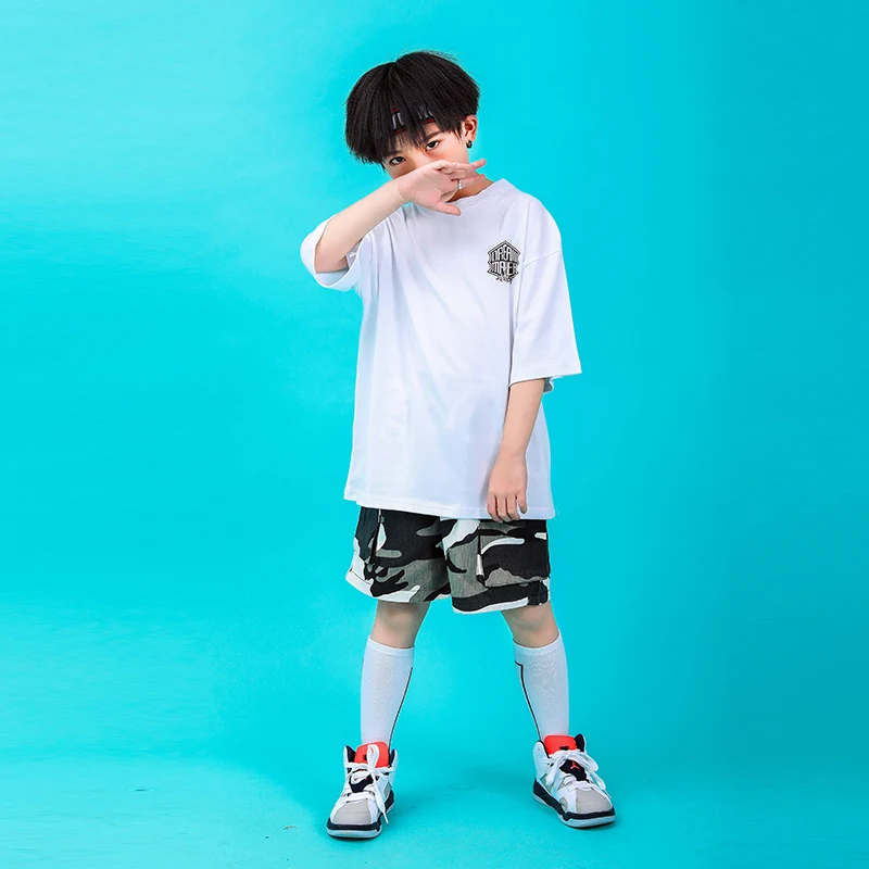 Toddler boy summer clothes 2019 6 8 10 12 14 16Years hip hop pants tshirt dance jazz costumes kids girls sets clothing 130 140  (7)