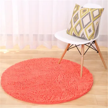 

11 colors Chenille thick round carpet computer chair round blanket bedroom rugs living room round swivel chair mat yoga cushion