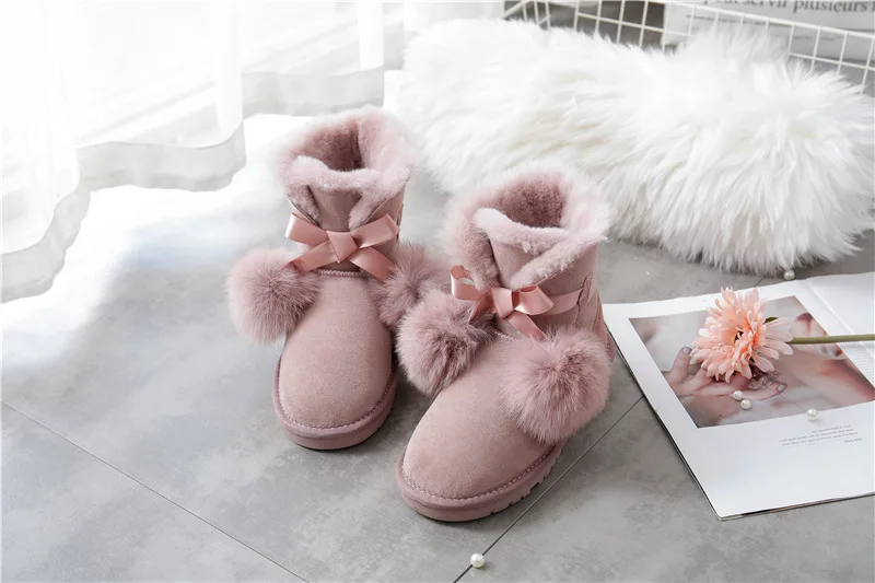 Модные австралийские женские ботинки; женские зимние ботинки на натуральном меху; зимние ботинки из натуральной овечьей кожи; женские ботильоны