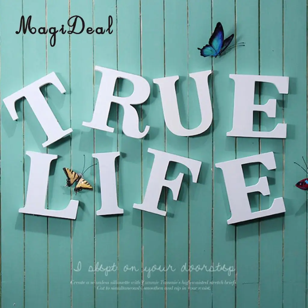 DIY Wooden Alphabet Letters Sign Plaque Wall Art Hanging Decor Decal Wedding Baby Shower Party DIY Decoration