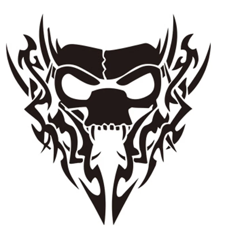 

2 PCS Big Size 41x40CM Skull & Flame Car Sticker Engine hood Decal Car styling Reflective Vinyl Auto Accessories