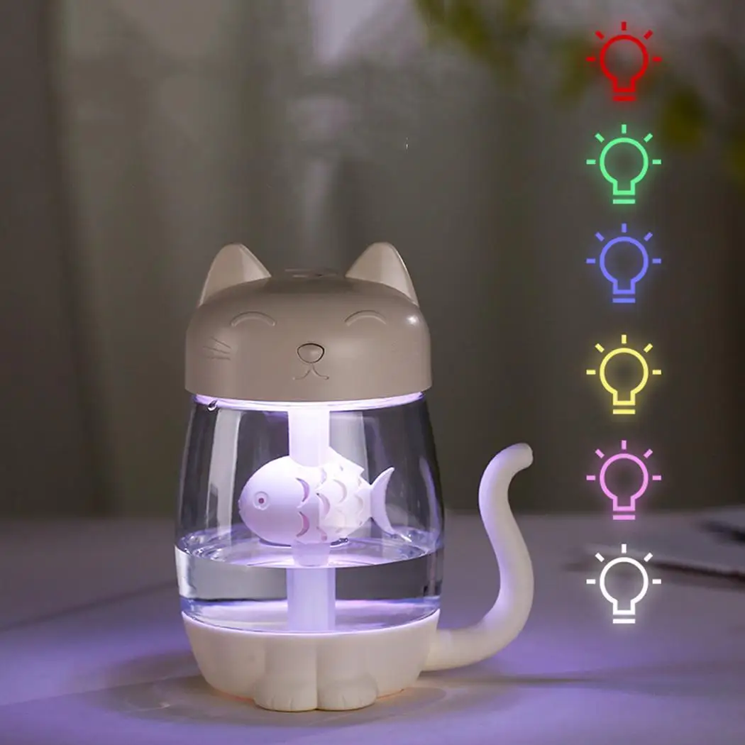 

3 In 1 USB Cat Air Humidifier Mini Humidifier Essential Oil Diffuser Purifier Atomizer with LED Light for Home Office Car Hot