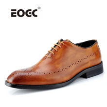 High Quality Genuine Leather Dress Men Shoes Lace Up Italy Retro Business Wedding Formal Flats Oxfords Shoes For Men High Quality Genuine Leather Dress Men Shoes Lace Up Italy Retro Business Wedding Formal Flats Oxfords Shoes For Men