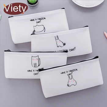 

Cartoon animal cat rabbit soft pencil case school pencil bag for girl stationery estojo escolar school supplies