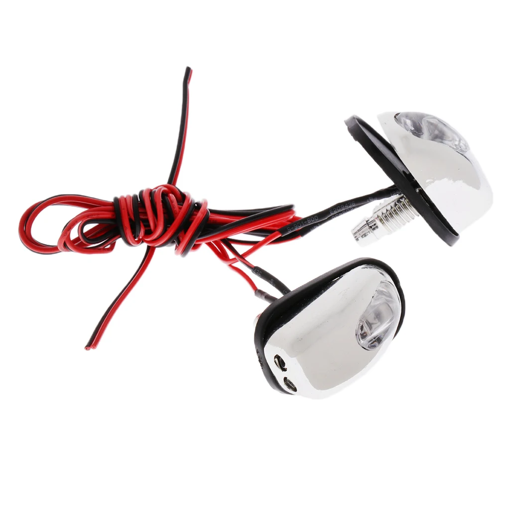 1 Pair Car Wiper Hood Windshield Water Spray Nozzle Washer with LED Light Rubber Plastic Metal
