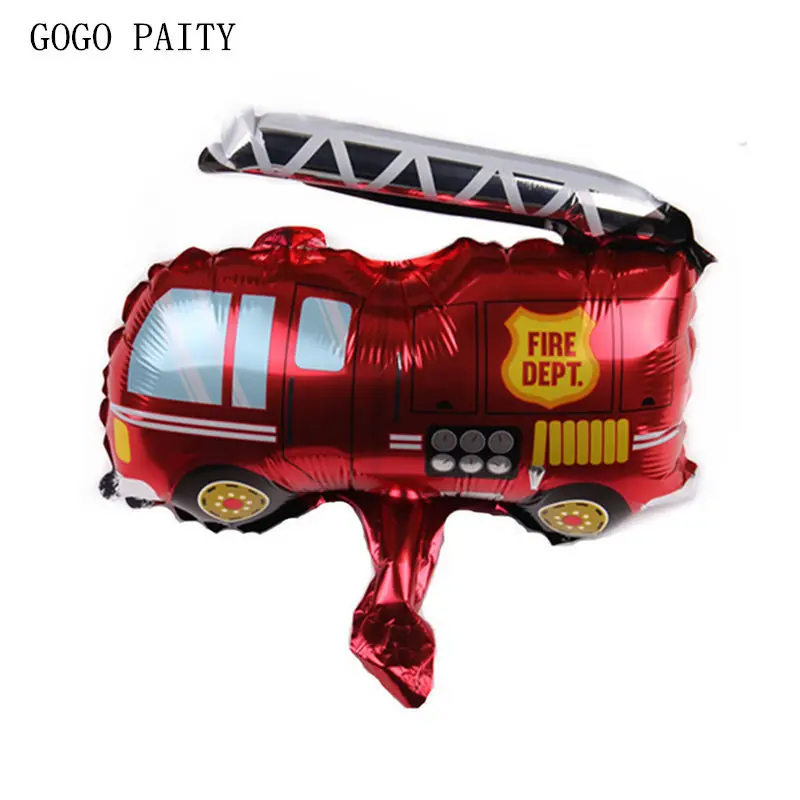 

GOGO PAITY New mini fire truck shape aluminum balloon holiday party fire drill layout decorative balloon