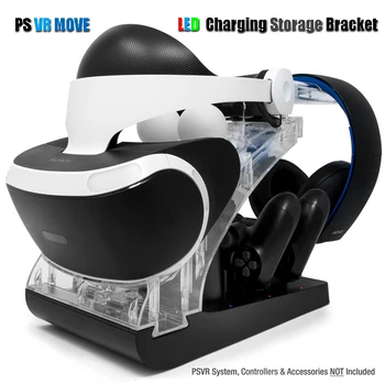 

PS VR Move PS4 Controller PSVR Headset Storage Showcase Joystick Charger Charging Dock Station Stand for PS VR MOVE Controller