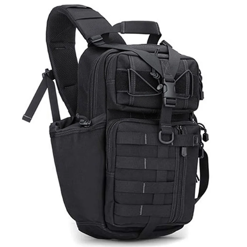 Высококачественный Спортивный Тактический рюкзак для кемпинга, походов, альпинизма, мужской нейлоновый рюкзак, двойная сумка через плечо - Цвет: Black