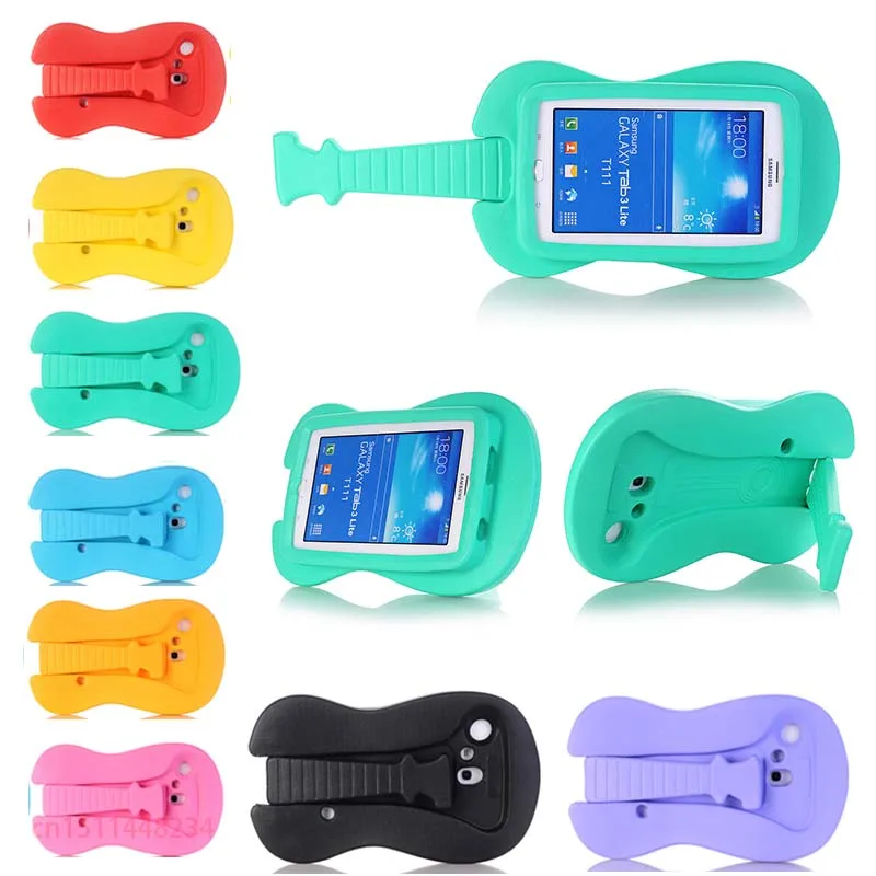 

2018 New Design guitar Child cartoon shockproof case For Samsung Galaxy Tab 3 7.0 SM-T110 T111 T113 T115 T116 T210 T215 P3200