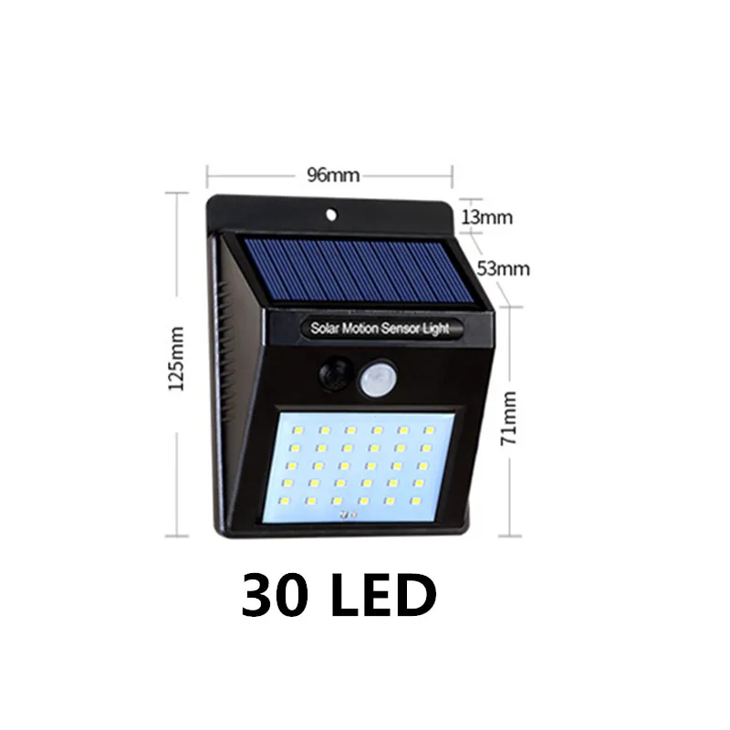 8/12/20/25/30LED 48COB солнечная панель светильник водонепроницаемый PIR датчик движения Солнечный настенный светильник Открытый сад солнечная панель лампа - Цвет: 30 LED