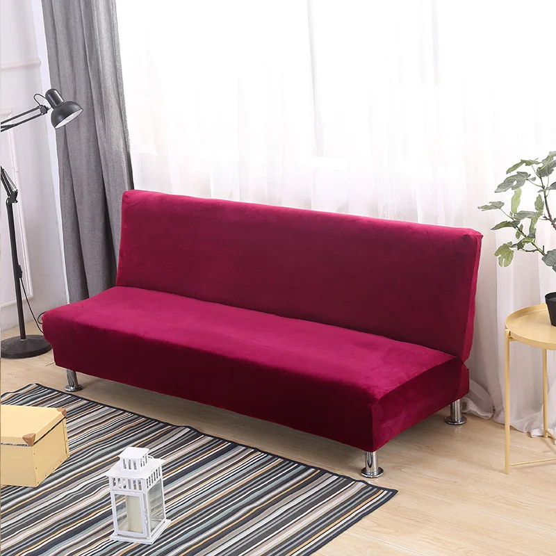 Толстый плюшевый спандекс диван-кровать Чехол все включено чехол без подлокотника раскладной диван-чехол для дивана патио мебель 2 размера