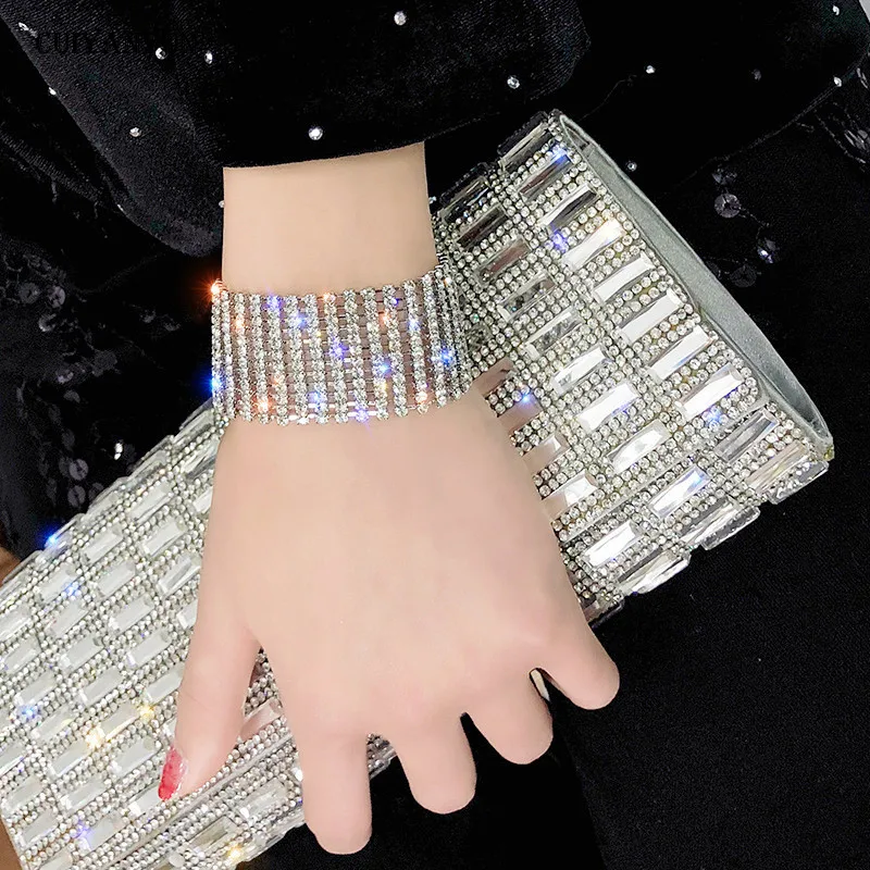 

Semi-precious stone bracelet women metal crystal bracelets silver jewelry 2019 female trendy bracelet link chain fashion