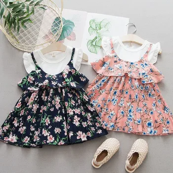 

Toddler Baby Kids Girls Ruffles Floral Flowers Dress Princess Dresses Clothes